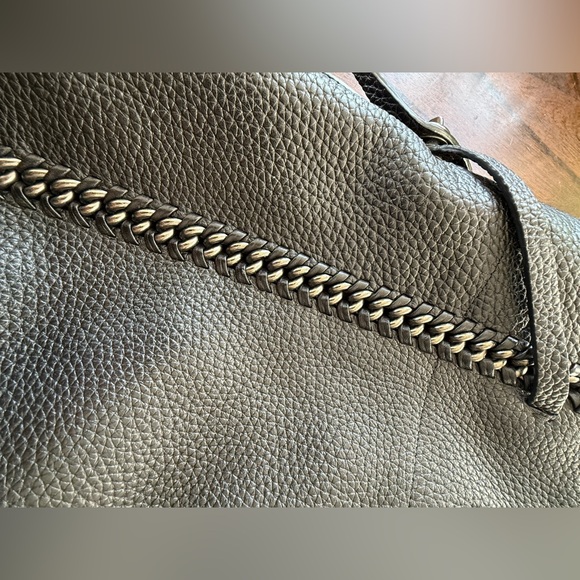 Coach Tatum Tall Tote in black pebble leather with Whiplash chain detail - Picture 10 of 16